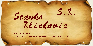 Stanko Kličković vizit kartica